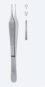 Пінцети, хірургічні, Adson, для тканин, делікатні, прямі, кінчик 1,2 мм, зубці 1 х 2, довжина 120 мм, 4 3/4. Бренд - Asanus Medizintechnik Gmb, Німеччина